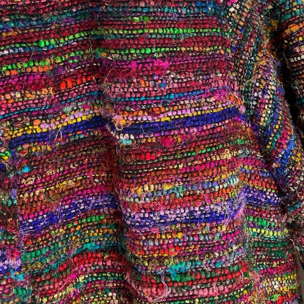 THE TERRITORY AHEAD Multi Colored Silk Jacket lightly worn sz M! - Picture 12 of 12